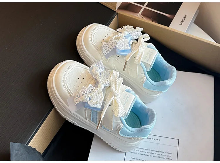 Girls Sports Shoes for Students Casual Shoes Princess Style Soft Bottom 2026 Brand New Children Tennis Shoes Breathable Non-slip