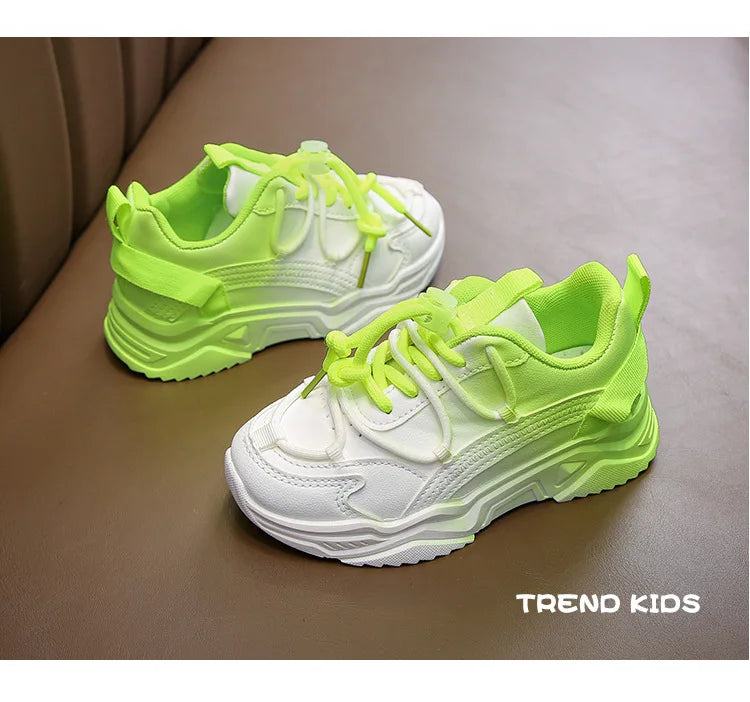 Girls Gradient Design Shoes Children Platform Sneakers Casual 4-12 Years Autumn Kids Chunky Running Sports Tennis Shoes for Girl