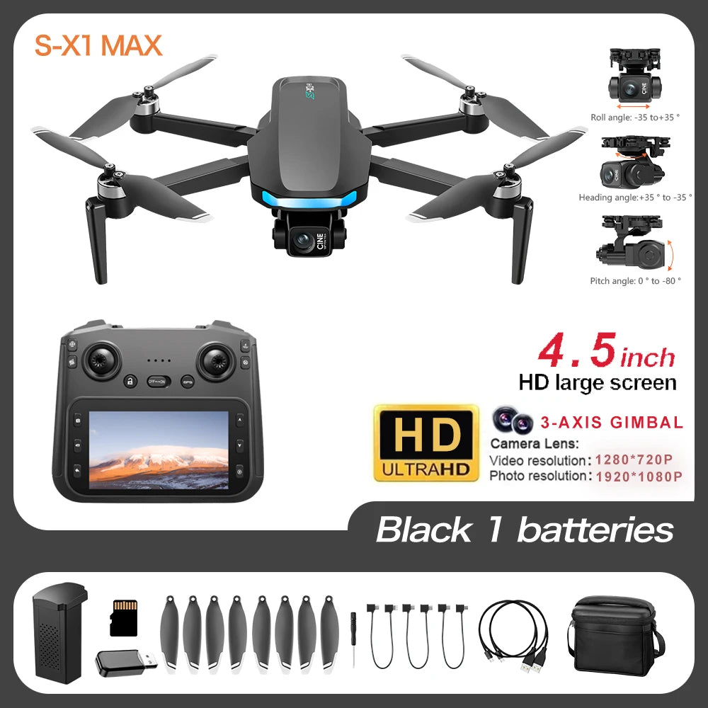 S-X1 Mini Drone 5G| 4K EIS Camera 3-Axis Gimbal | GPS Obstacle Avoidance