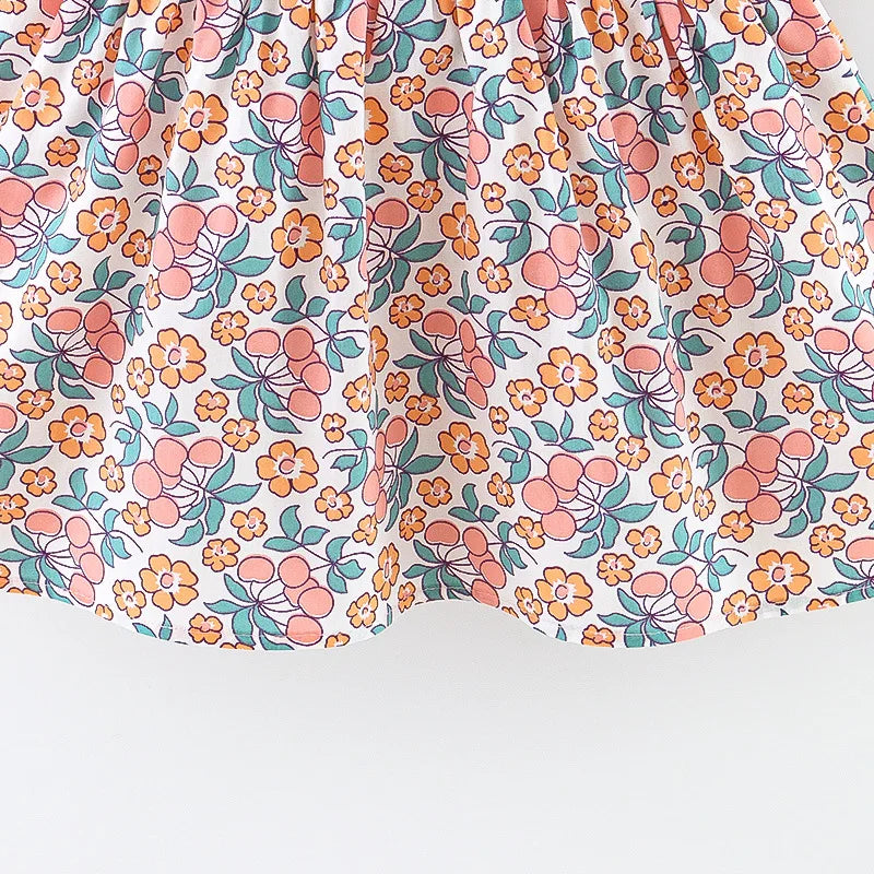 Skye Toddler Girls Floral Dress - Summer Navy Collar Style