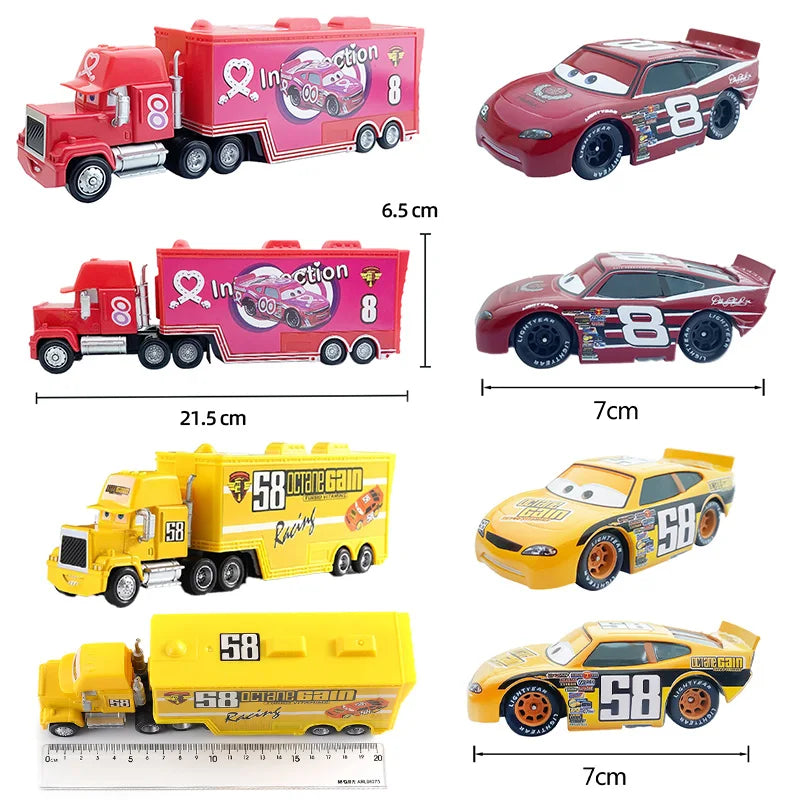 Cars 2 Mack Truck Pixar racing car Lightning McQueen Jackson Storm mini Car