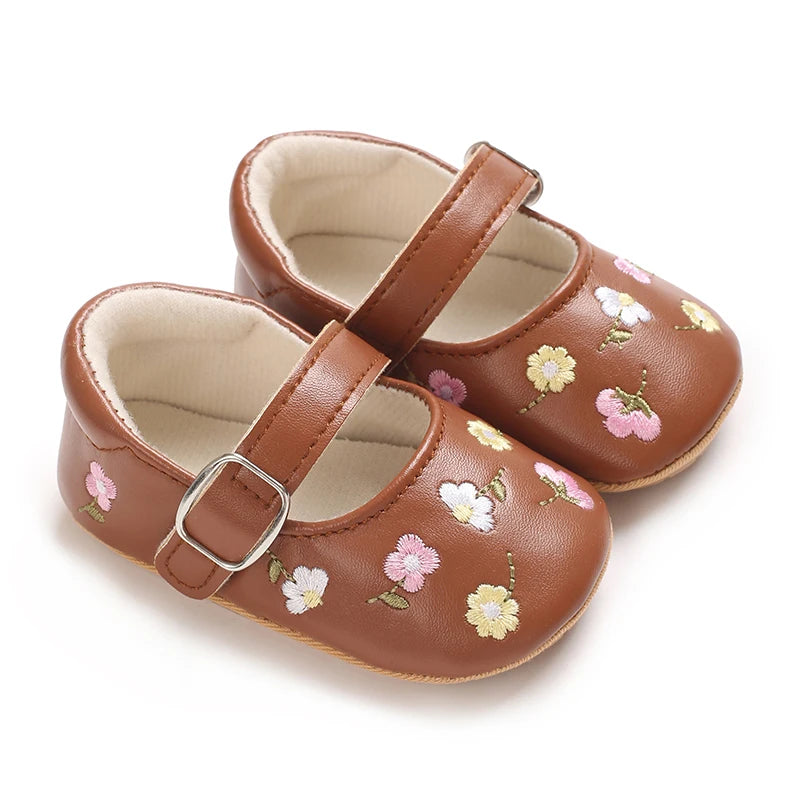Spring And Autumn Baby Girl's Walking Shoes Anti Slip One Year Old Soft Soled Baby Shoes Princess Shoes Single Shoes