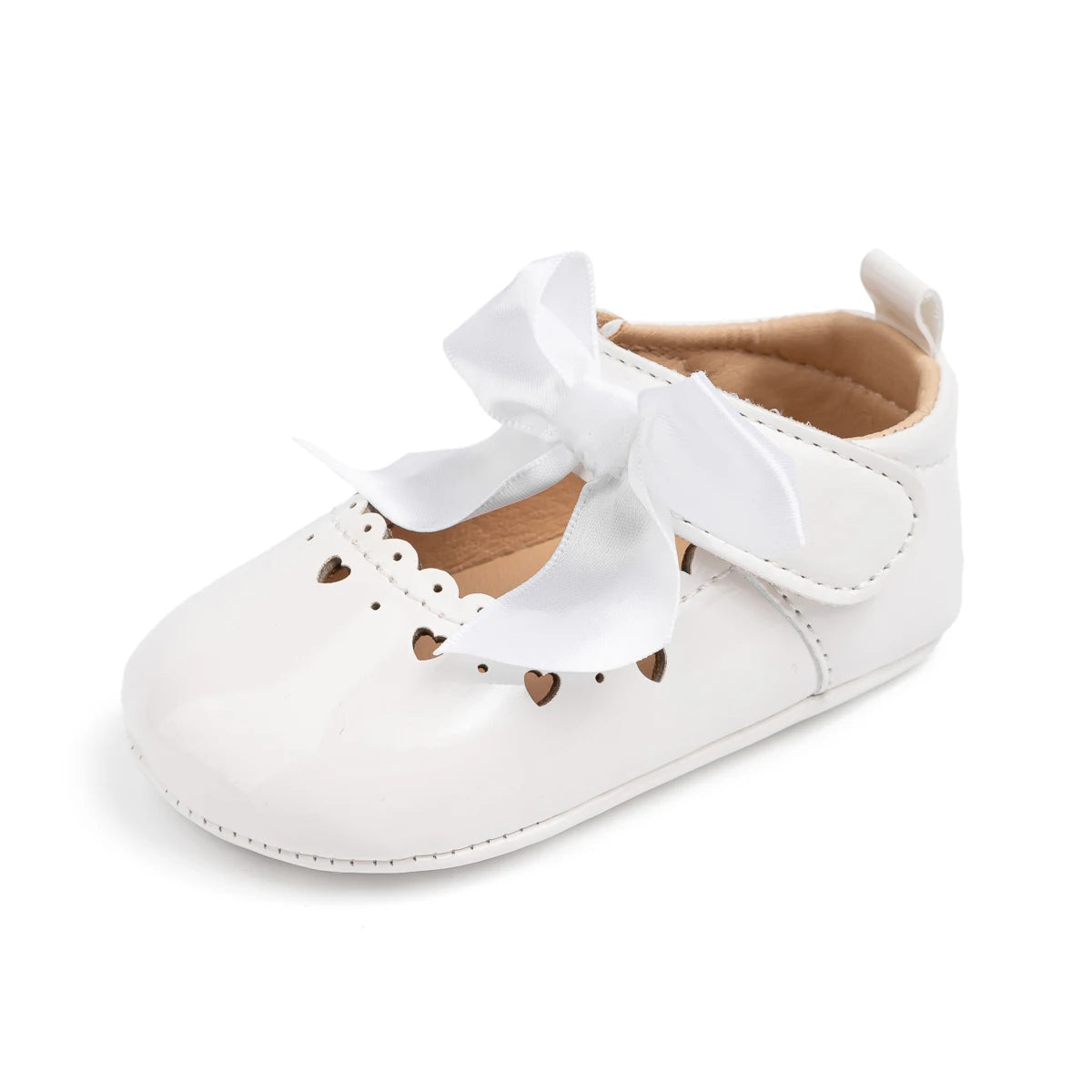 Newborn Baby Girl Shoes Soft Sole Infant Toddler Mary Jane Flats Princess Bowknot Patent Leather Dress Shoes Wedding Party Gift