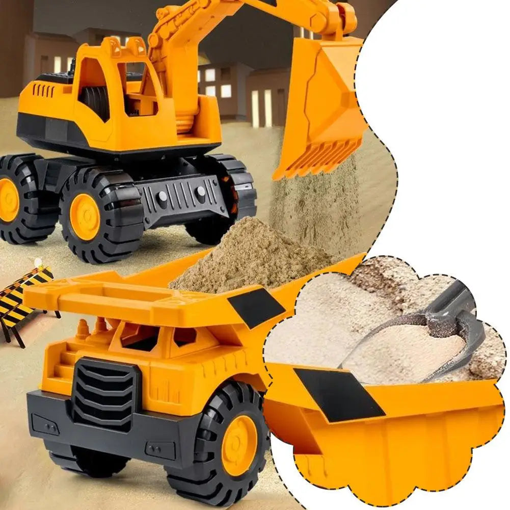 Big Inertia Engineering Toy Truck for Kids Thickened Drop-Resistant Beach Excavator Shovels