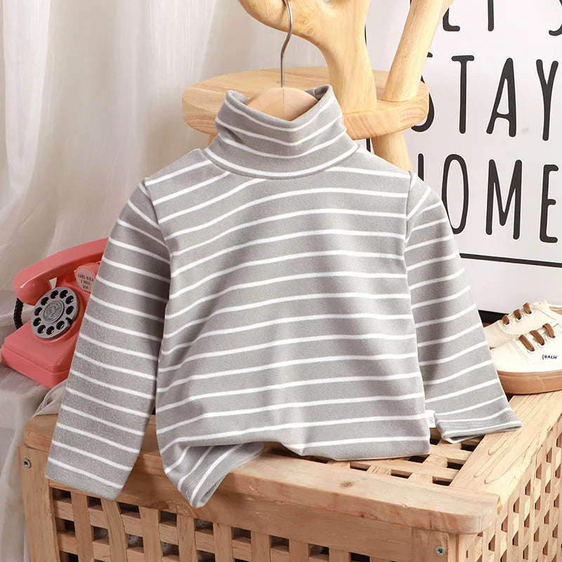 Rocio Striped High Collar Sweatshirt Top