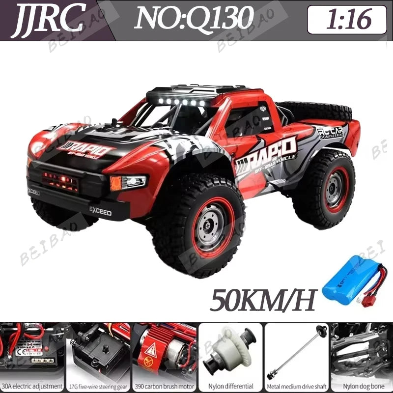 JJRC Q130 Q130-C 70KM/H 4WD RC Car with Light Brushless Motor Remote Control Car High Speed Drift Monster Truck Adults Kids Toys