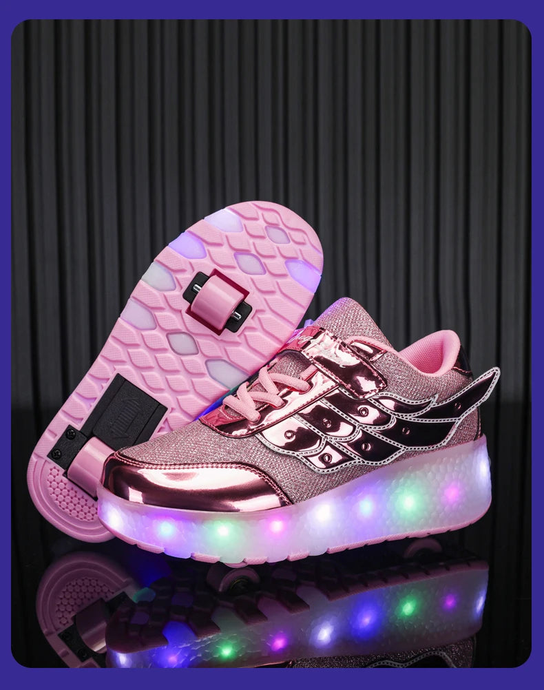 Dual-Use Sneakers Roller Shoes for Kids