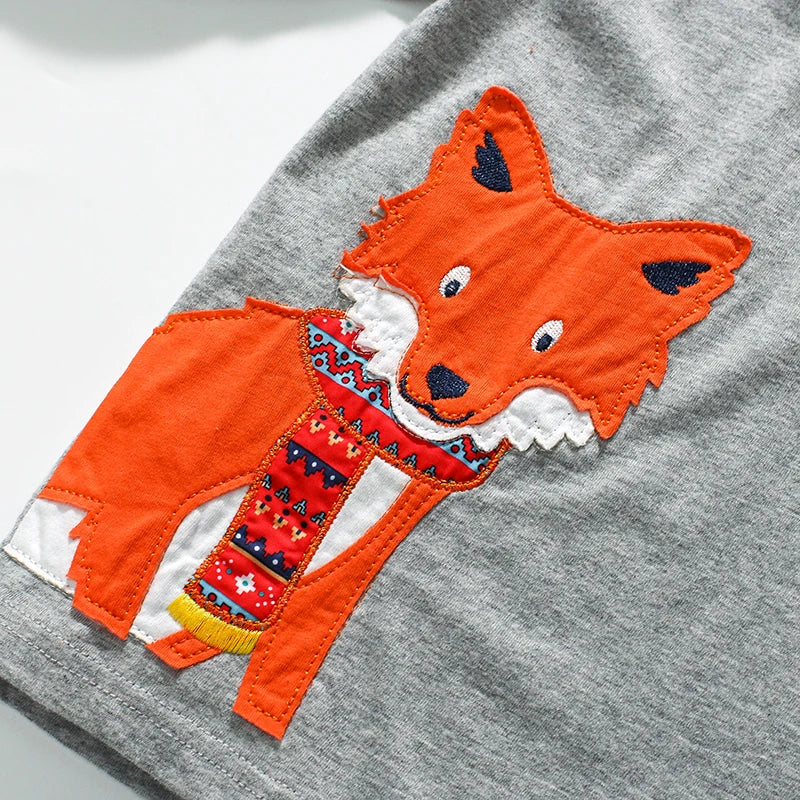 Raz Boys Embroidered Cartoon Fox Sweater