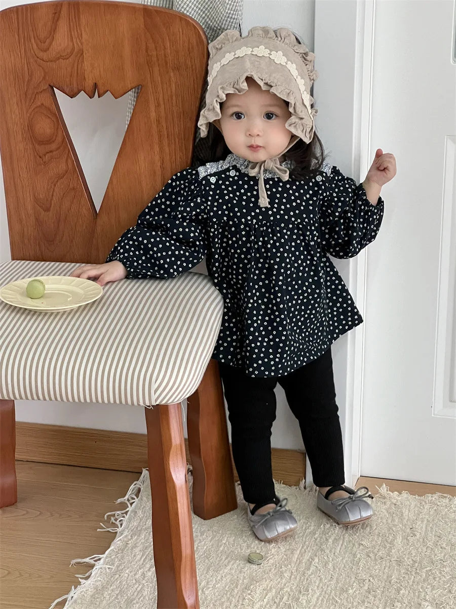 Tatiana Long Sleeve Sweet Floral Doll Tops