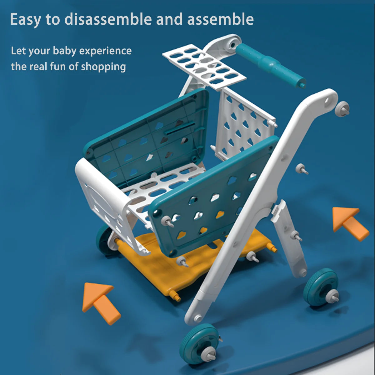 Kids Simulation Shopping Cart Toy Pretend Play Supermarket