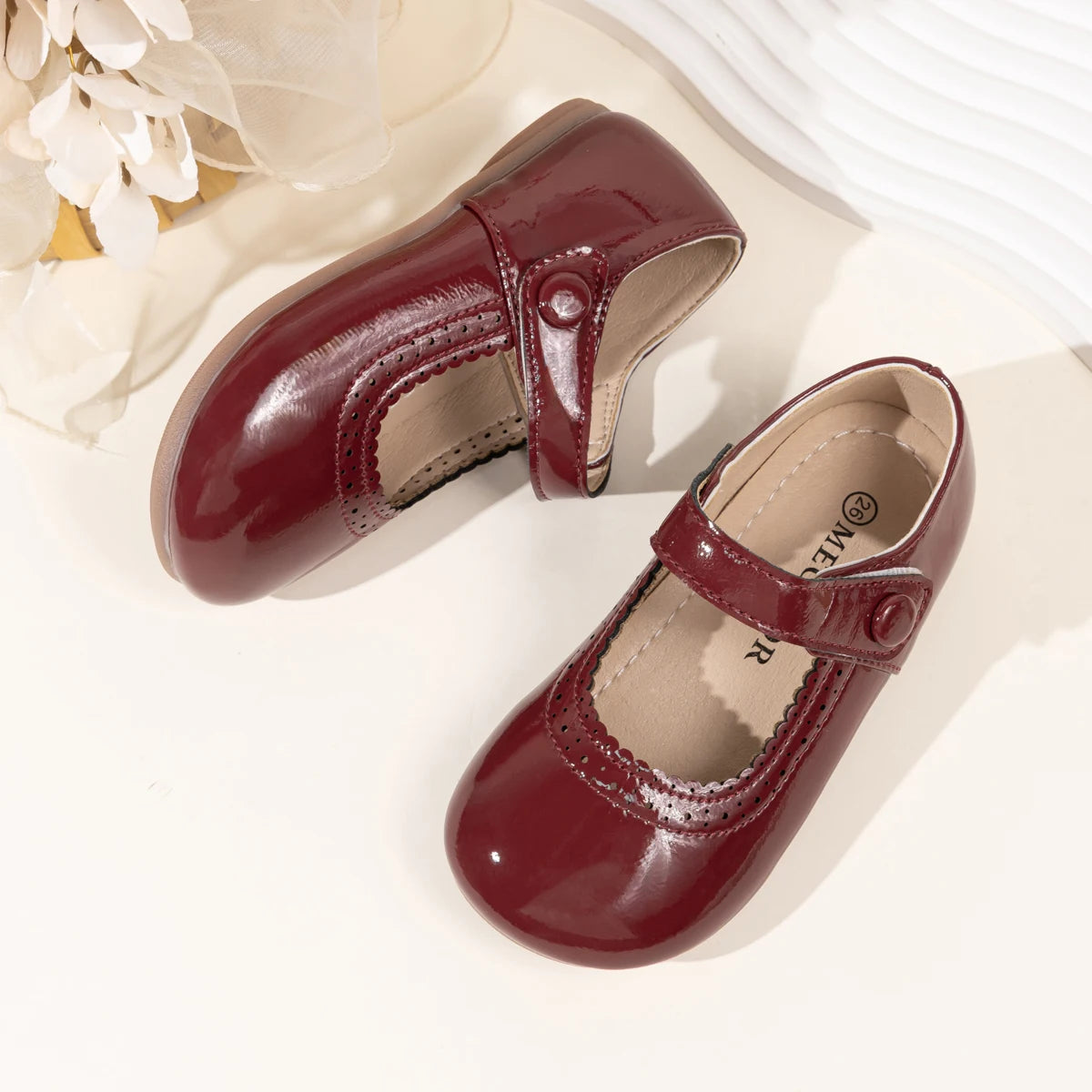 Girls' Leather Shoes 2025 Spring/Autumn New Simple Solid Color Kid's Princess Shoes Lightweight Children's Shoes 21-30