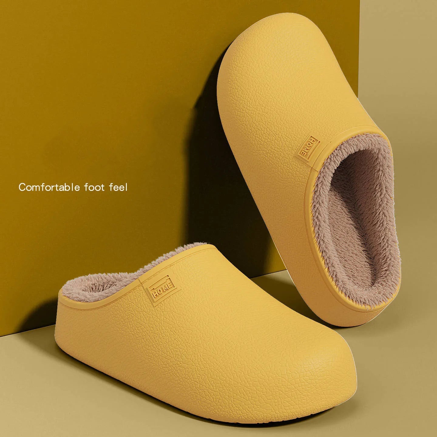 EVA waterproof slippers for autumn and winter, warm and non slip thick soled slippers