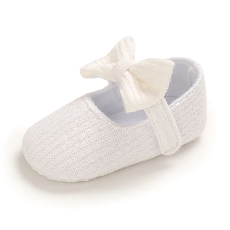 Cute Baby Girl Shoes Knitted Cotton Flat Shoes Arched Soft Sole 0-18M Newborn Princess Shoes