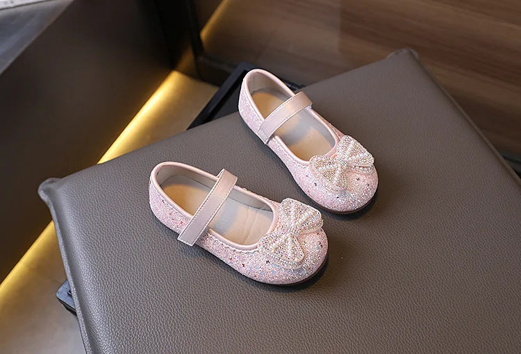 Girl Dresses Casual Shoes 2025 Spring Autumn New Children Fashion Princess Leather Shoes