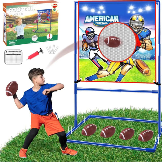 VATOS Rugby US Football Toss Target Games with 4 Inflatable Footballs
