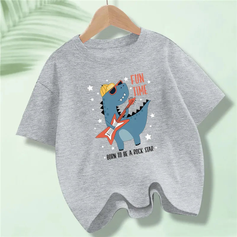 Jhon cute Dino Cartoon Print Children's Tshirt - GuGuTon baby store - Baby Fashion - Toddlers Outfits - Babies Outfits - Toddler Clothes - Kids Clothing - Newborn Clothes - Newborn Wear - Kids Wear - Trending Clothes - Trending Outfits - Fall Fashion - Winter Fashion - Girls Clothes - Boys Clothes - Babies Wear - Kids Accessories - KidsWear - Summer Clothes - Summer Fashion - Summer Trend - Falls Sweaters - Tops - Bottom - Jeans - Blouse - Dresses - Newborn Dresses - Toys