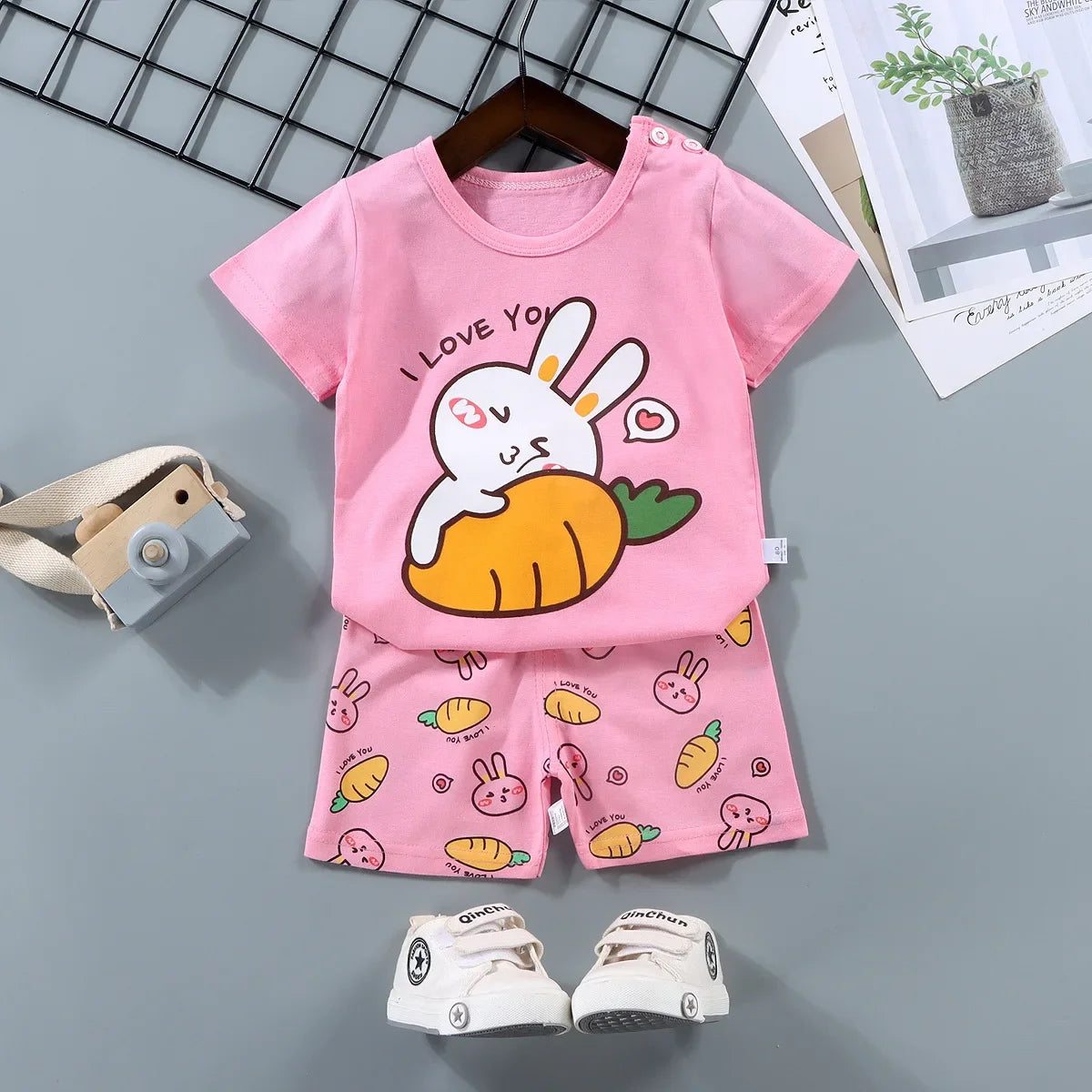 Boys Cotton T-shirt Shorts Set for Ages