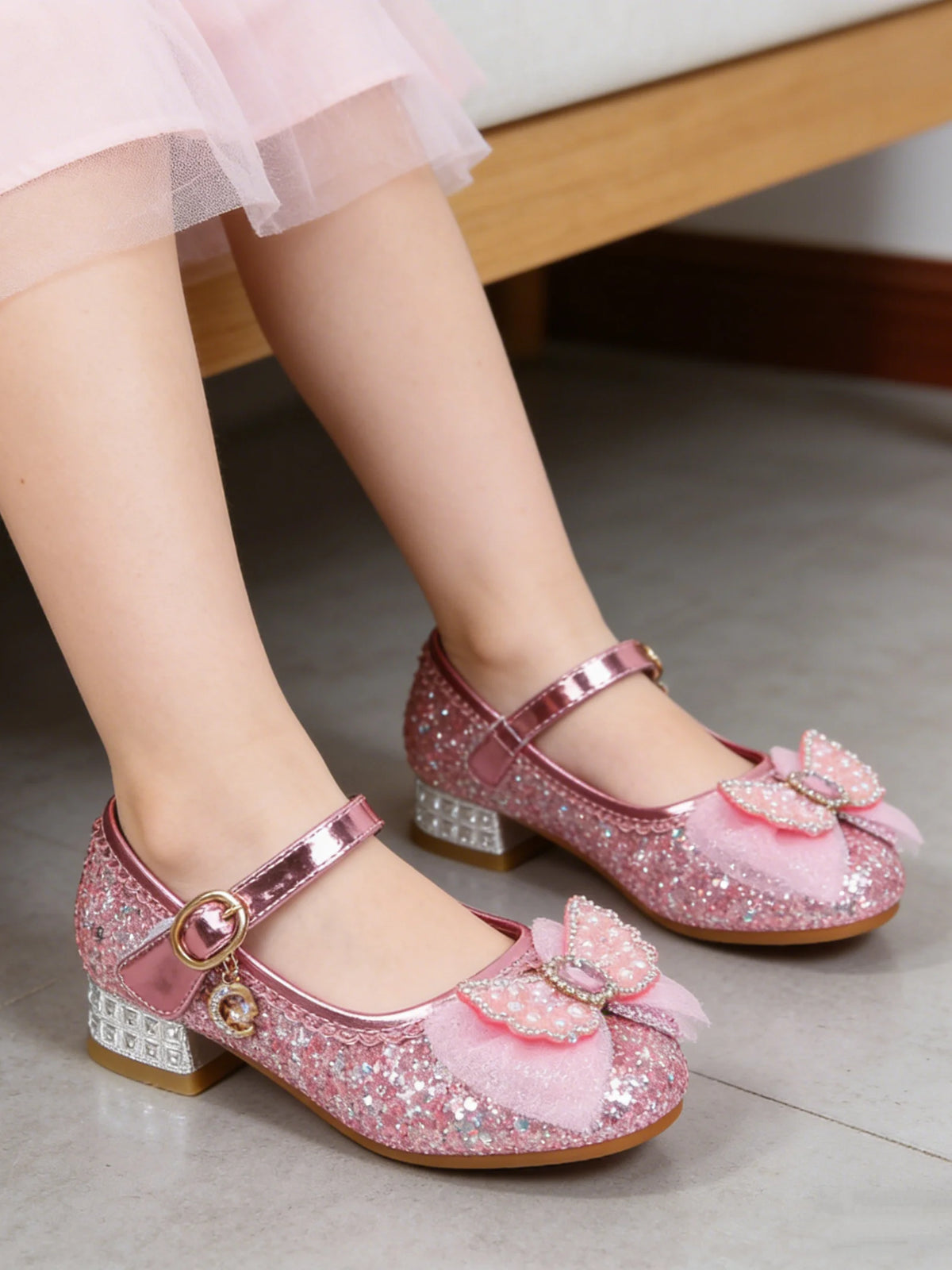 Kids'Casual Shoes Girls' Princess  Sandals Shoes Children's Children's Shoes Fashion Girls Pink Blue High Heel Shoes Size 24-36