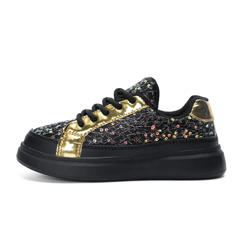 Children Casual Shoes 2026 New Design Glitter Trendy Sneakers
