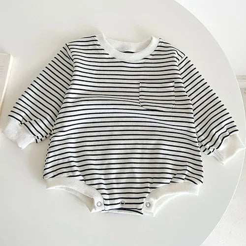 Casual Stripe Cotton Bodysuit