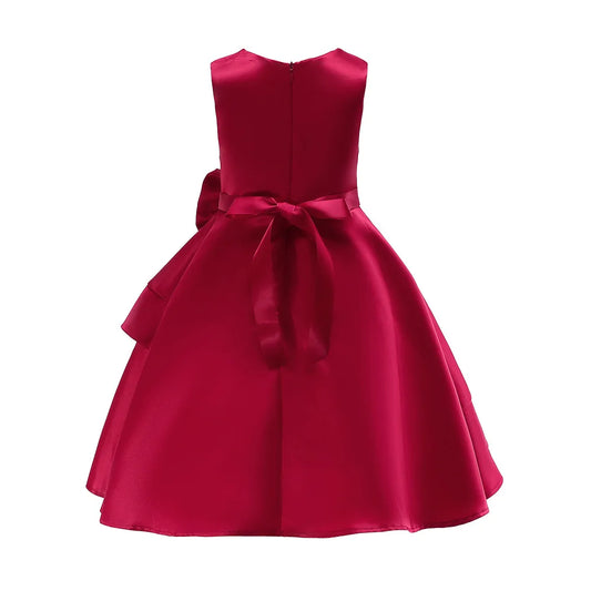 Young Kids Elegant Performance Dress For Teenager Girls Big Bow Princess Dresses