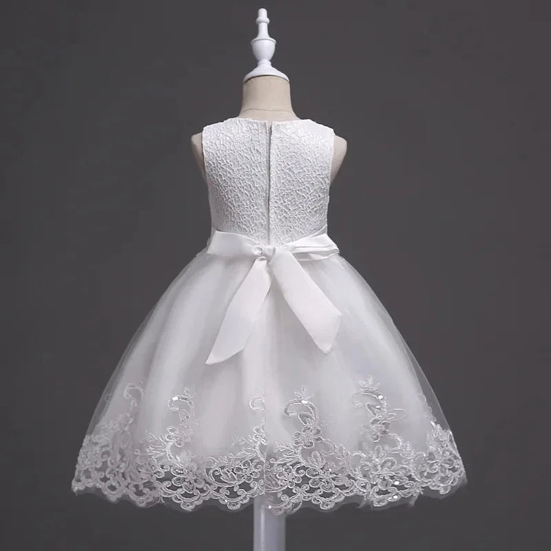 Baby Girl Clothes Wedding Dress for Baptismal Ceremony White Dress