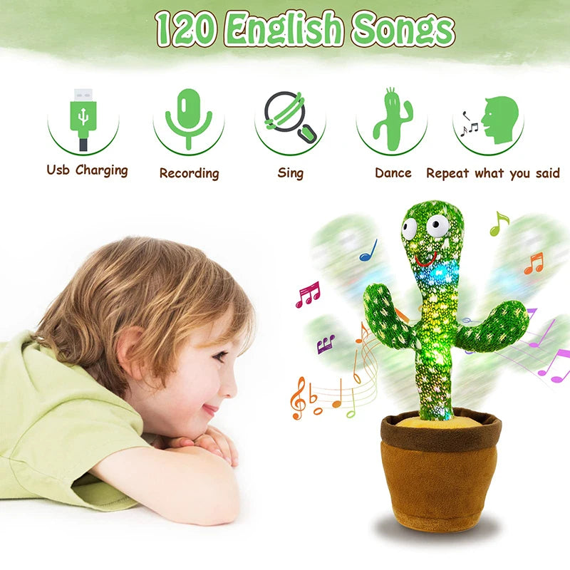 Dancing Cactus Toy for Kids - Musical Plush Speaker