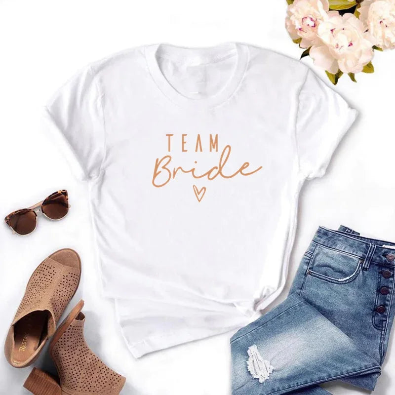 Emma Women Flower Team Bride Squad T-shirts Hen Party