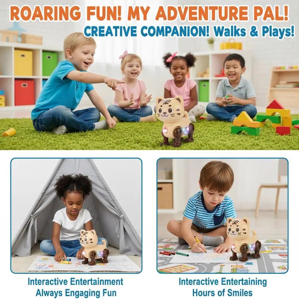 Children Electronic Pets Music Toy Cartoon Electric Vocal Toy Tiger Toys With Sound Flash Lighting Sing Dance for Girls Boy Gift