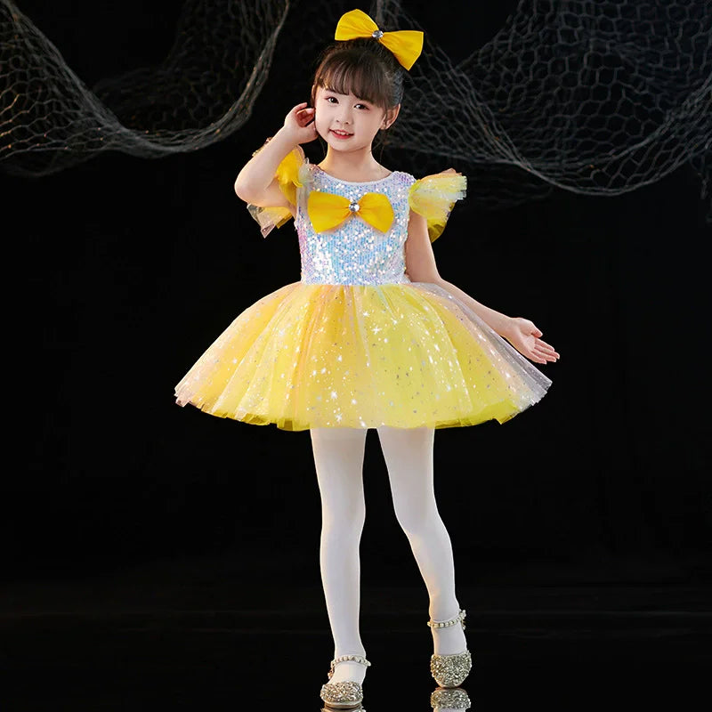 Summer Stage Ballet Leotards Girls Dresses Princess Dance Girl Dress