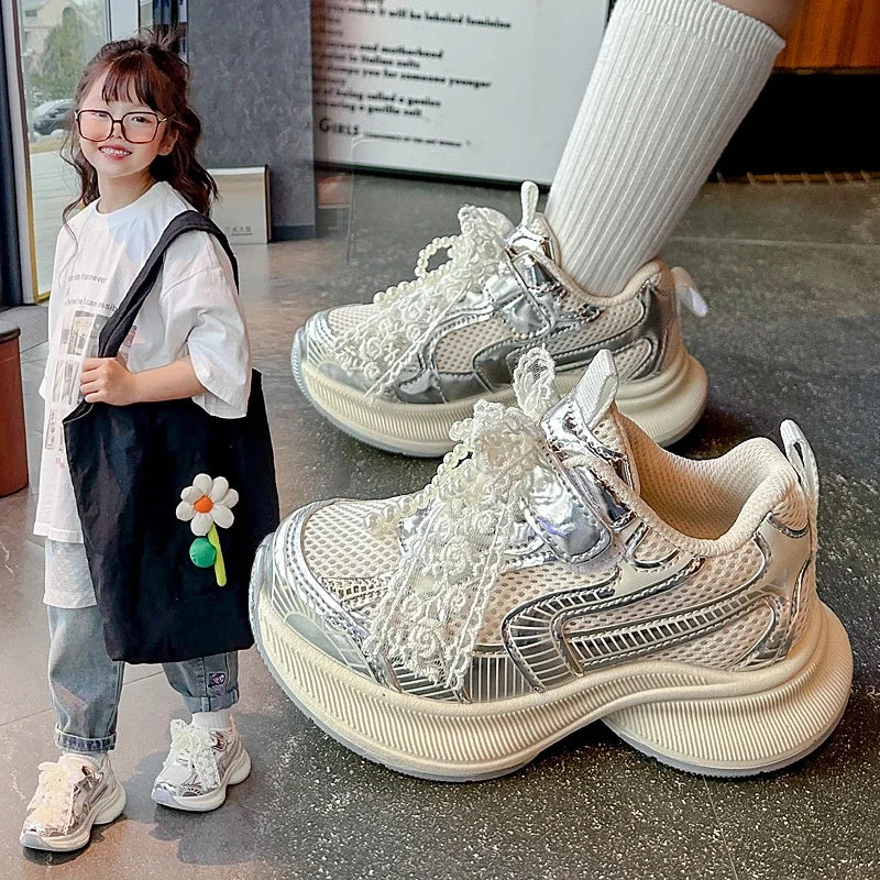 Girls' Sports Fashion Dad Shoes 2025 Spring
