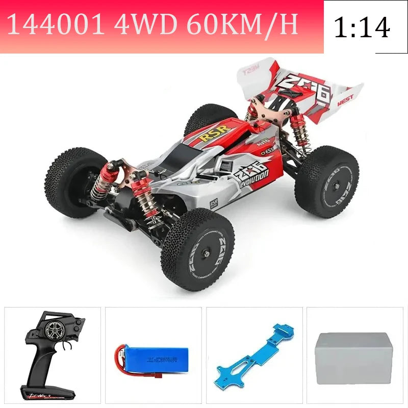 WLtoys144010 4WD Model with A Top Speed of 75 Km/h 1:14 Scale, High-speed Remote-controlled Off-road Drifting Racing Car for Boy