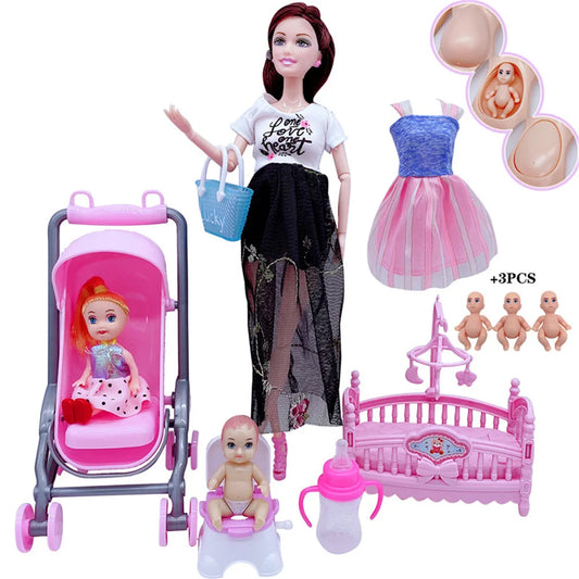 Newest Handmade Doll Accessories Baby Dolls Pregnant Mom Lady For Girls