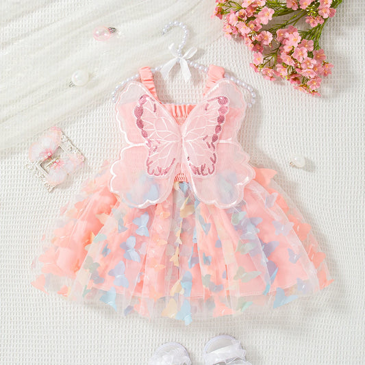 Nora New Butterfly Wing Baby Girl Dress - Birthday Party Dress