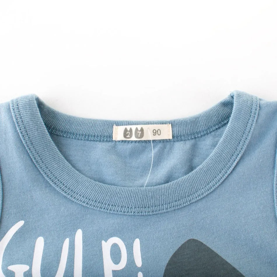 Ismael Crocodile Shark Sleeveless Tees - GuGuTon baby store - Baby Fashion - Toddlers Outfits - Babies Outfits - Toddler Clothes - Kids Clothing - Newborn Clothes - Newborn Wear - Kids Wear - Trending Clothes - Trending Outfits - Fall Fashion - Winter Fashion - Girls Clothes - Boys Clothes - Babies Wear - Kids Accessories - KidsWear - Summer Clothes - Summer Fashion - Summer Trend - Falls Sweaters - Tops - Bottom - Jeans - Blouse - Dresses - Newborn Dresses - Toys