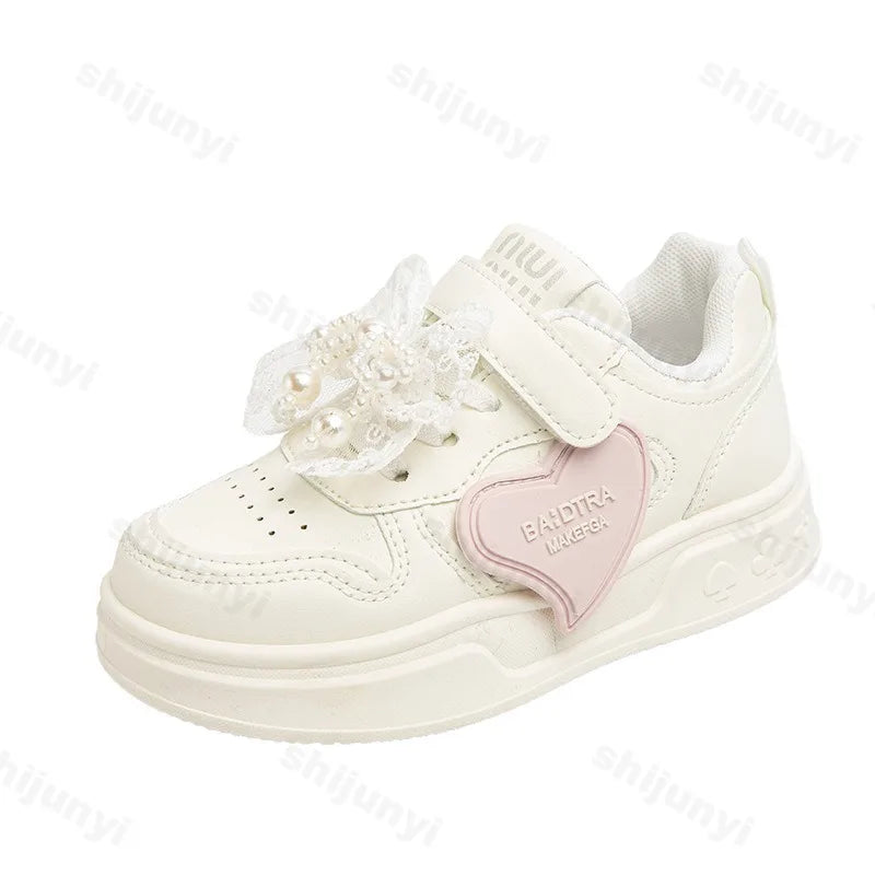 4 To 12 Years Autumn Children Shoes Girls Sneaker 2026 PU Leather Flat Shoes Kids Casual Sneaker Comfortable Cute Girls Shoes
