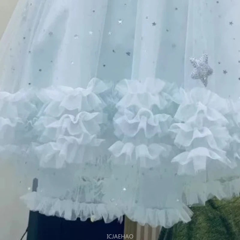 Teen Girl Clothes 2025 New White Summer Girls Princess Dress with Wings Kids Party Gown Flower Girl Birthday Outfit Vestido
