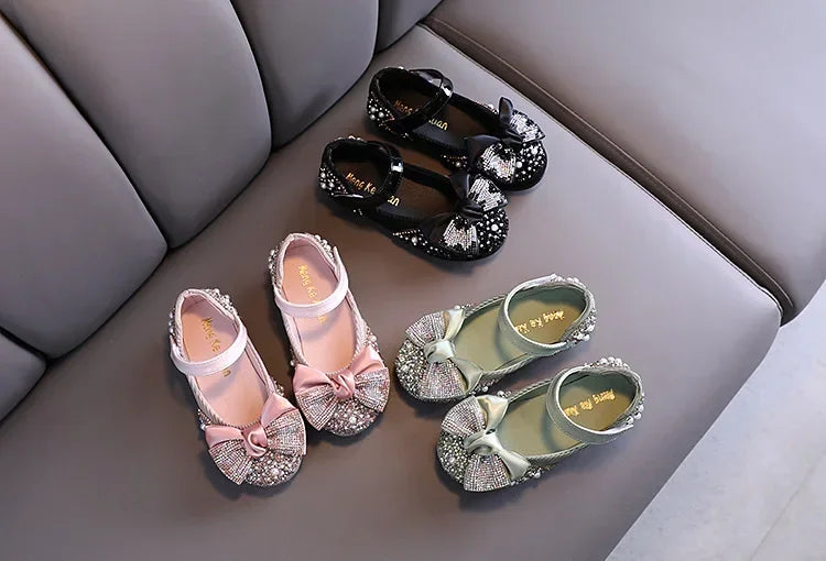 Sandals Toddler Girl Childrens Shoes Pearl Rhinestones Shining Kids Shoes