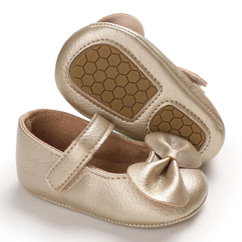 Baby Girl Casual and Comfortable Solid Color Mary Jane Shoes