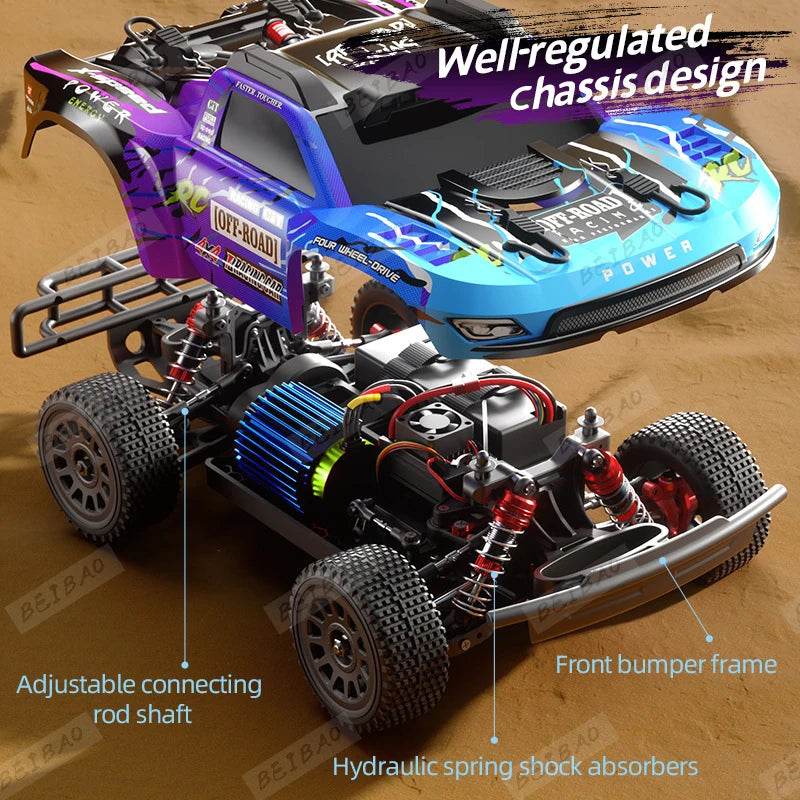JJRC Q130 Q130-C 70KM/H 4WD RC Car with Light Brushless Motor Remote Control Car High Speed Drift Monster Truck Adults Kids Toys