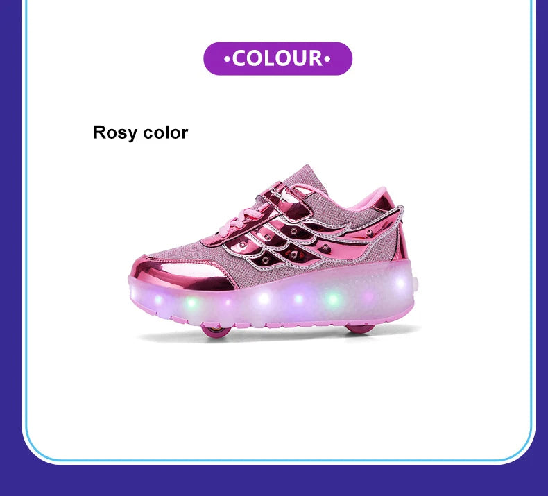 Dual-Use Sneakers Roller Shoes for Kids