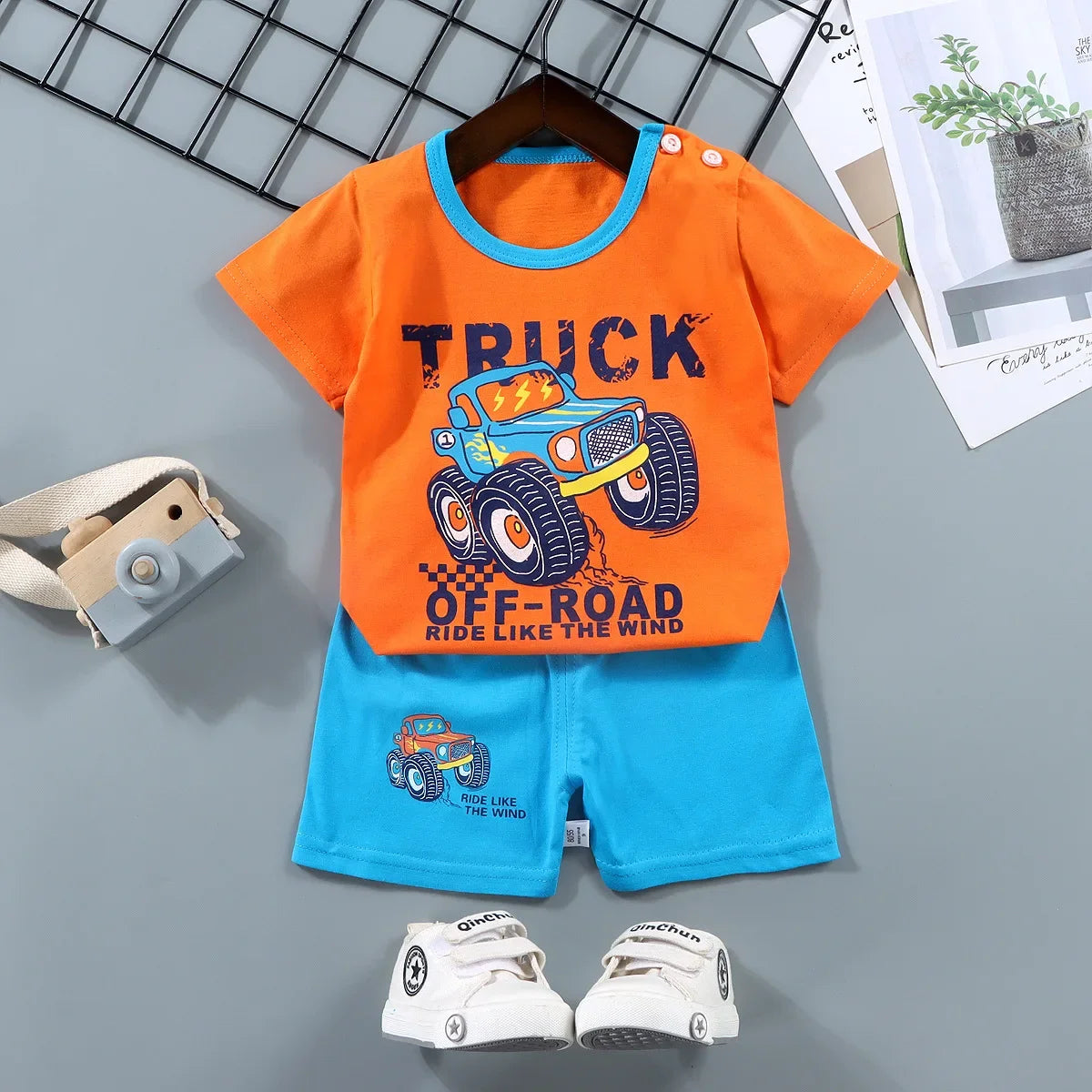 Boys Cotton T-shirt Shorts Set for Ages