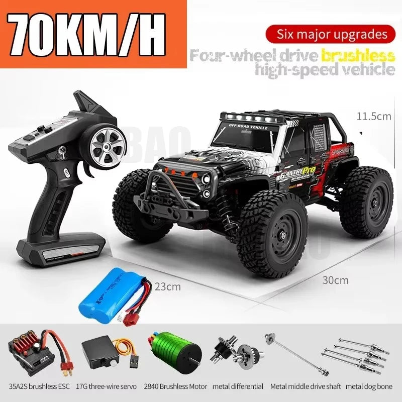 Rc Cars 1/16 16103Pro 50km/h or 75km/h with LED  Brushless Moter 4WD Off Road 4x4 High Speed Drift Monster Truck Kids Toys Gift