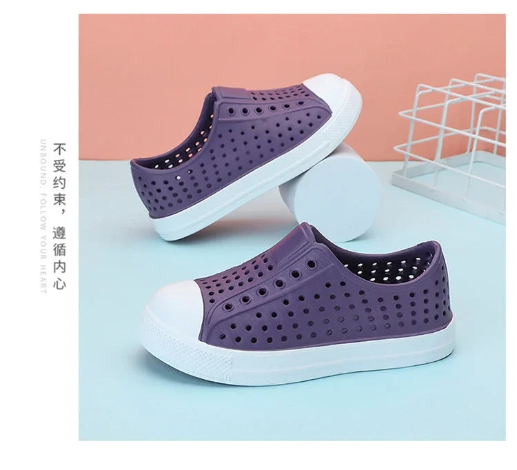 2024 New Kids Shoes Summer Breathable Quick-Drying Water Shoes with Drainage Holes Boys Girls Sandals 24-34