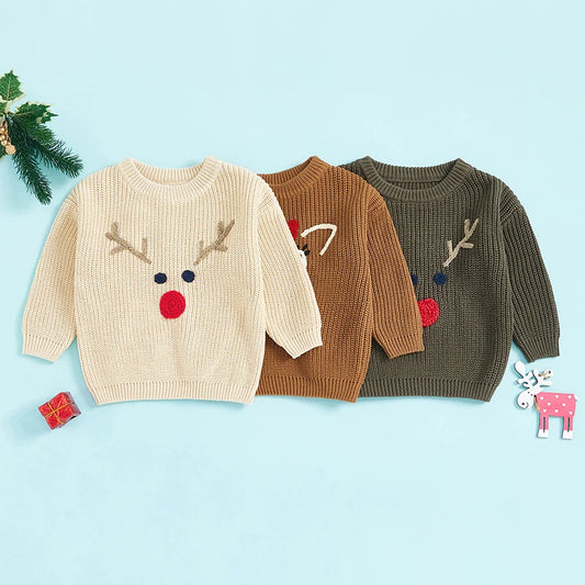 Andy Reindeer Baby Little Boy Christmas Sweater