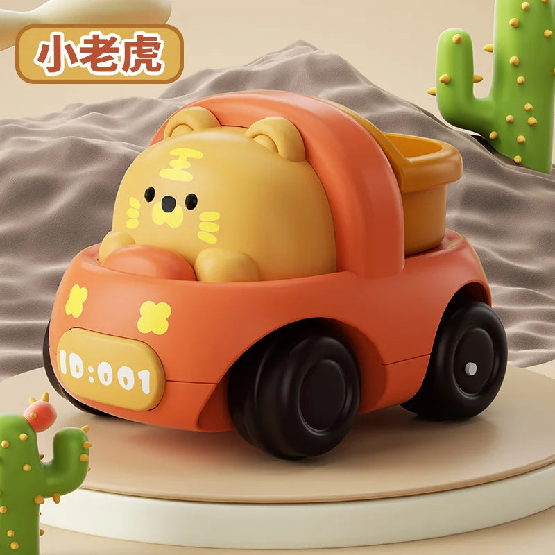 Baby Car Toys for 6 12 Months Friction Car Infant Soft Rubber Inertial Push and Go