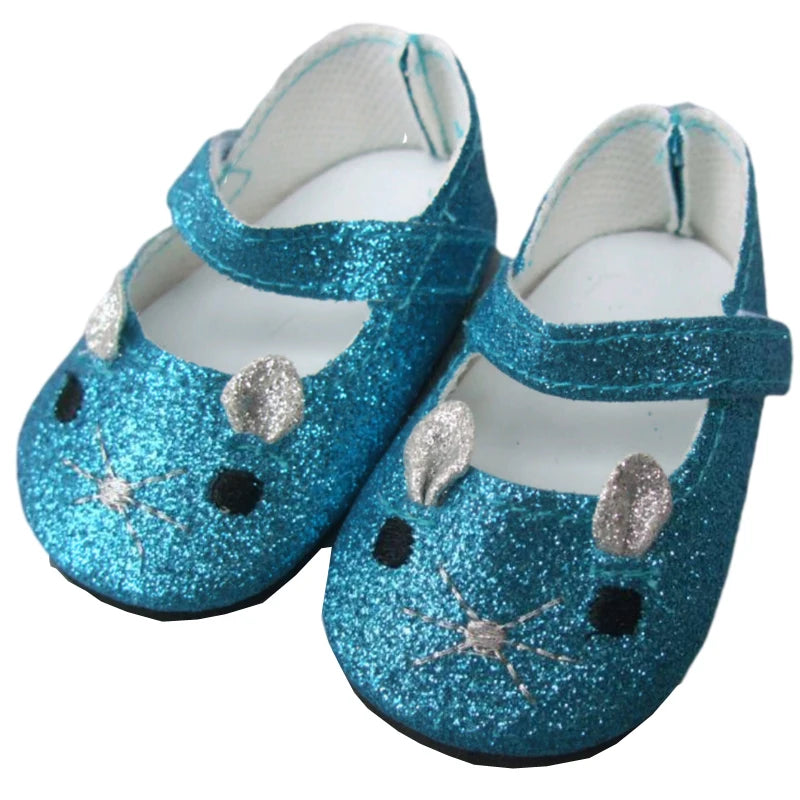 Baby Doll Shoes for 43cm Born Baby Doll Single Shoes Fits for 18" Girl Doll Sequin Shoes Accessories