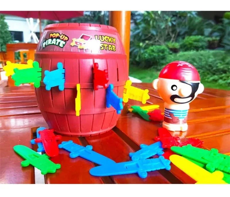 Funny Pirate Barrel Toy Sword Stab Jumping Pirate Game Board Children Halloween Toys Parent-child Interactive Toys for Kids Boys