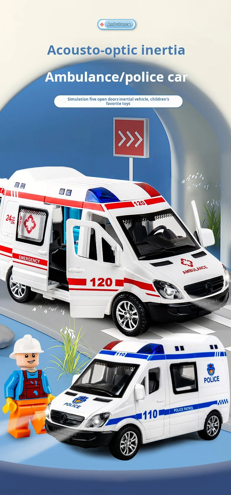 Diecast Ambulance Fire-Truck Policecar Model
