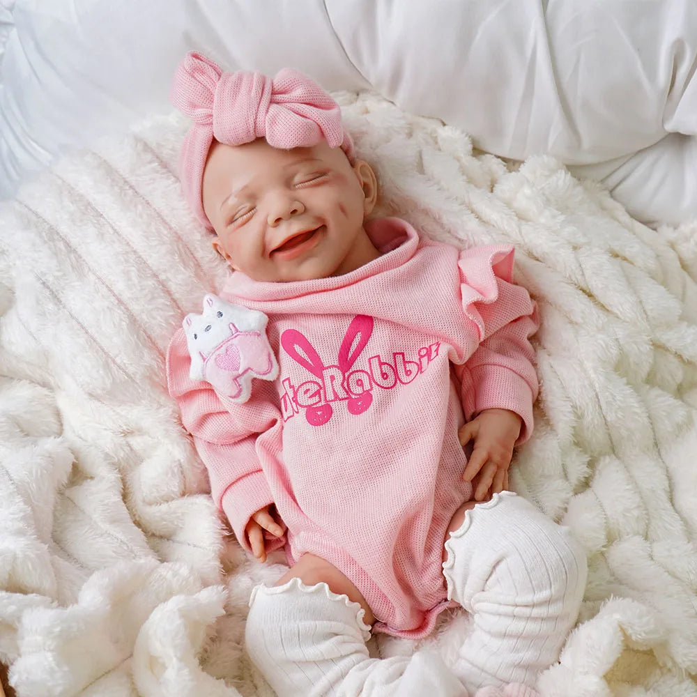 17.72INCH Big Reborn Full Body Silicone Doll Adorable Smile Newborn Baby Girl